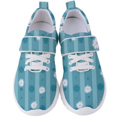 Gardenia Flowers White Blue Women s Velcro Strap Shoes