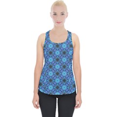 Blue Tile Wallpaper Texture Piece Up Tank Top by Pakrebo