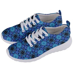 Blue Tile Wallpaper Texture Men s Lightweight Sports Shoes by Pakrebo