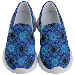 Blue Tile Wallpaper Texture Kids  Lightweight Slip Ons by Pakrebo