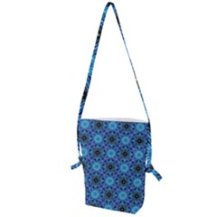 Blue Tile Wallpaper Texture Folding Shoulder Bag