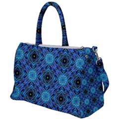 Blue Tile Wallpaper Texture Duffel Travel Bag