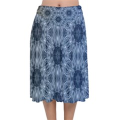 Pattern Patterns Seamless Design Velvet Flared Midi Skirt