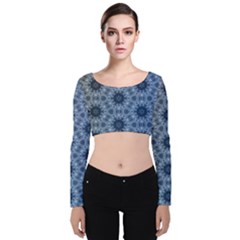 Pattern Patterns Seamless Design Velvet Long Sleeve Crop Top