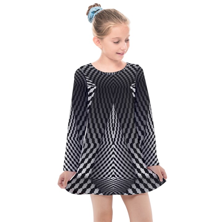 Concept Graphic 3d Model Fantasy Kids  Long Sleeve Dress