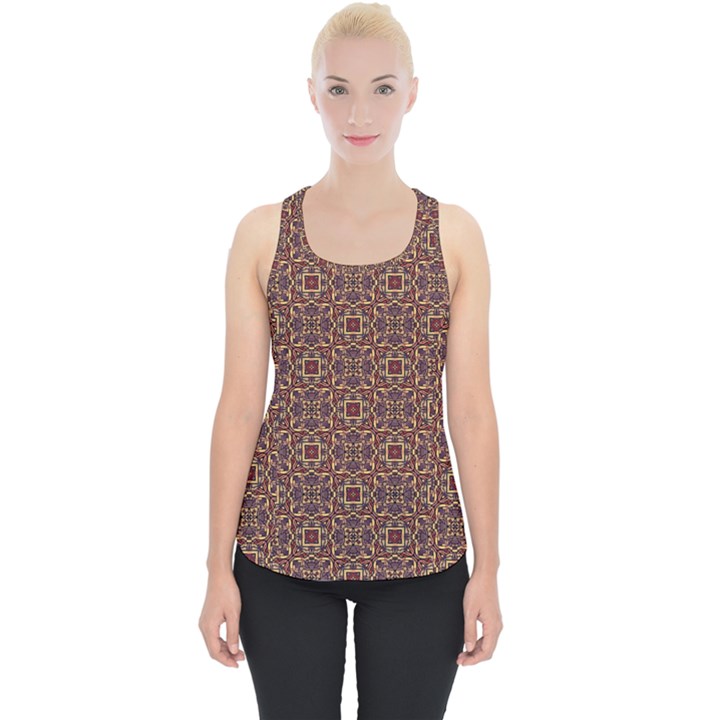 Pattern Decoration Art Ornate Piece Up Tank Top