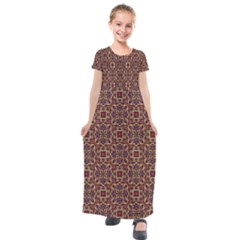 Pattern Decoration Art Ornate Kids  Short Sleeve Maxi Dress