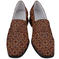 Pattern Decoration Art Ornate Women s Chunky Heel Loafers