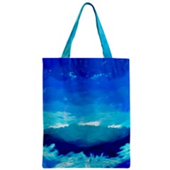 Blue Sky Artwork Drawing Painting Zipper Classic Tote Bag by Pakrebo