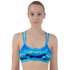 Blue Sky Artwork Drawing Painting Line Them Up Sports Bra by Pakrebo