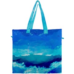 Blue Sky Artwork Drawing Painting Canvas Travel Bag