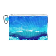 Blue Sky Artwork Drawing Painting Canvas Cosmetic Bag (medium)