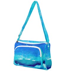 Blue Sky Artwork Drawing Painting Front Pocket Crossbody Bag