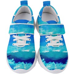 Blue Sky Artwork Drawing Painting Kids  Velcro Strap Shoes