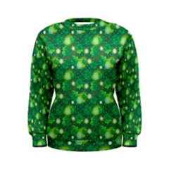 4 Leaf Clover Star Glitter Seamless Women s Sweatshirt by Pakrebo