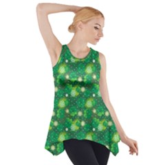 4 Leaf Clover Star Glitter Seamless Side Drop Tank Tunic by Pakrebo