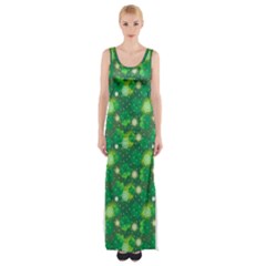 4 Leaf Clover Star Glitter Seamless Maxi Thigh Split Dress by Pakrebo