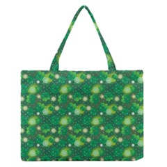 4 Leaf Clover Star Glitter Seamless Zipper Medium Tote Bag by Pakrebo