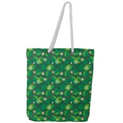 4 Leaf Clover Star Glitter Seamless Full Print Rope Handle Tote (large) by Pakrebo