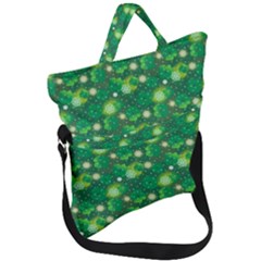 4 Leaf Clover Star Glitter Seamless Fold Over Handle Tote Bag