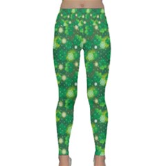 4 Leaf Clover Star Glitter Seamless Lightweight Velour Classic Yoga Leggings