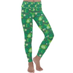 4 Leaf Clover Star Glitter Seamless Kids  Lightweight Velour Classic Yoga Leggings