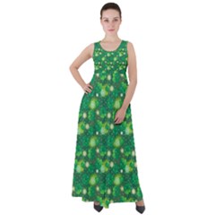 4 Leaf Clover Star Glitter Seamless Empire Waist Velour Maxi Dress