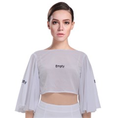 Mushroom Lifespin Tie Back Butterfly Sleeve Chiffon Top