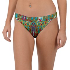 Raining Paradise Flowers In The Moon Light Night Band Bikini Bottom by pepitasart