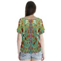 Raining Paradise Flowers In The Moon Light Night V-Neck Flutter Sleeve Top View2