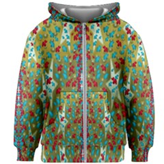 Raining Paradise Flowers In The Moon Light Night Kids  Zipper Hoodie Without Drawstring by pepitasart