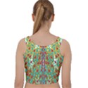 Raining Paradise Flowers In The Moon Light Night Velvet Racer Back Crop Top View2