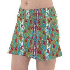 Raining Paradise Flowers In The Moon Light Night Tennis Skirt