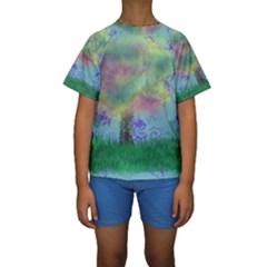 Paradise Kids  Short Sleeve Swimwear by PurpleDuckyDesigns