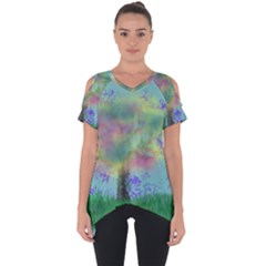 Paradise Cut Out Side Drop Tee by PurpleDuckyDesigns