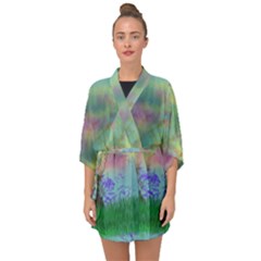 Paradise Half Sleeve Chiffon Kimono by PurpleDuckyDesigns