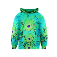 Aqua Cactus Dahlia Kids  Pullover Hoodie