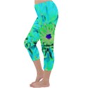 Aqua Cactus Dahlia Capri Winter Leggings  View2