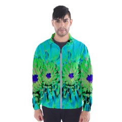 Aqua Cactus Dahlia Windbreaker (men)