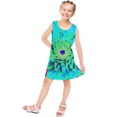 Aqua Cactus Dahlia Kids  Tunic Dress by myrubiogarden