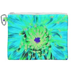 Aqua Cactus Dahlia Canvas Cosmetic Bag (xxl) by myrubiogarden