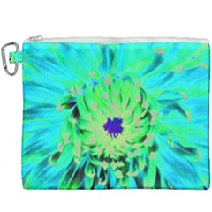 Aqua Cactus Dahlia Canvas Cosmetic Bag (xxxl) by myrubiogarden