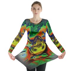 Abstract Transparent Background Long Sleeve Tunic  by Pakrebo