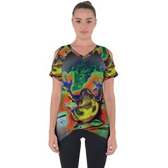 Abstract Transparent Background Cut Out Side Drop Tee by Pakrebo