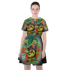 Abstract Transparent Background Sailor Dress