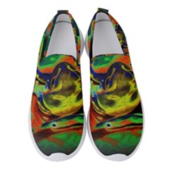 Abstract Transparent Background Women s Slip On Sneakers