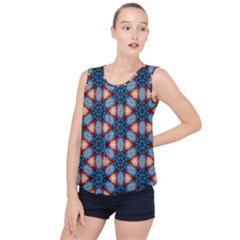 Pattern Tile Background Seamless Bubble Hem Chiffon Tank Top