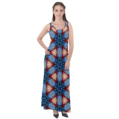 Pattern Tile Background Seamless Sleeveless Velour Maxi Dress