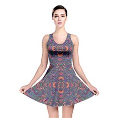 Tile Repeating Colors Textur Reversible Skater Dress by Pakrebo