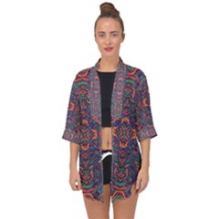 Tile Repeating Colors Textur Open Front Chiffon Kimono by Pakrebo